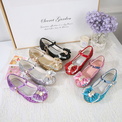 Baby Girl Fashion New Spring and Autumn Princess Shoes, Child Host Performance Shoes, Crystal Shoes for Little Girls
