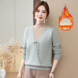 费尔岛毛衣中老年母亲衣服气质加绒加厚保暖中年妈妈装冬装毛衣，女装针织衫/毛衣，妃慕昵服饰