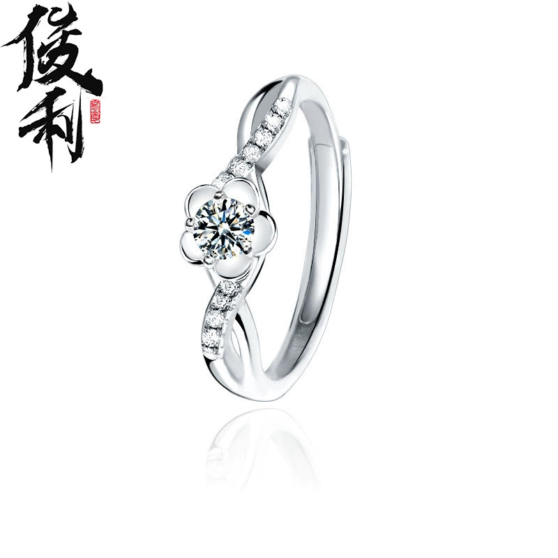 Brand ring with zircon, Aliexpress, silver 925 sample