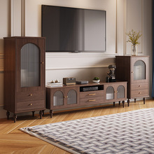 新款法式复古电视柜高款实木小户型法式美式复古客厅卧室收纳边柜