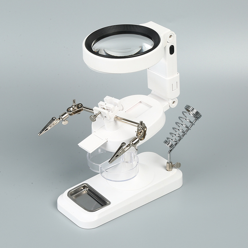 台式放大镜亚克力带led灯雕刻检查维修焊接老人阅读高清5倍放大镜