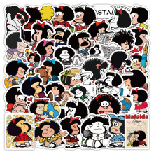 50张玛法达MAFALDA贴纸跨境热卖漫画人物装饰行李箱防水创意贴画