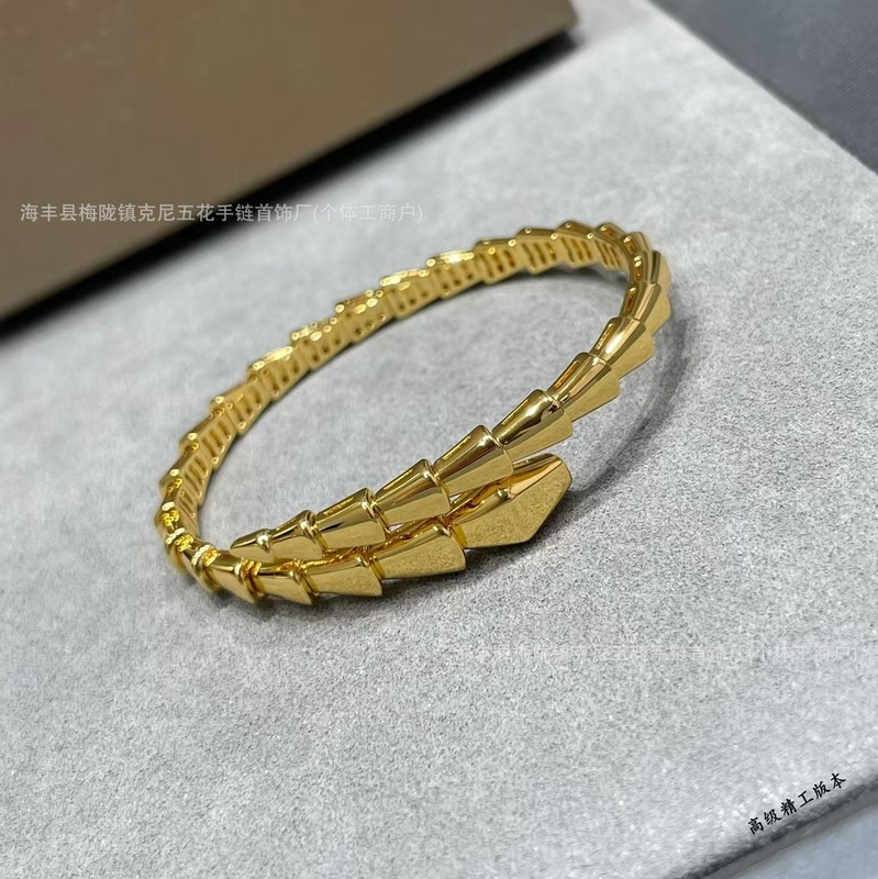 女性用スネークブレスレット、スターリングシルバーメッキ18Kローズゴールド、フルダイヤモンド、スネークボーン、マルチサークル、スネークヘッドオープンブレスレット、ダイヤモンド付き、新しいスタイル|undefined