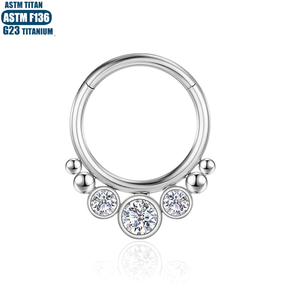 Silver pointed spike labret stud material detail