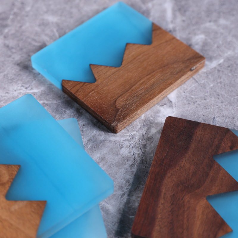 Creativa madera epoxi pin taza de té almohadilla antideslizante almohadilla aislante de calor fragancia taza de té kung fu accesorios de ceremonia de té