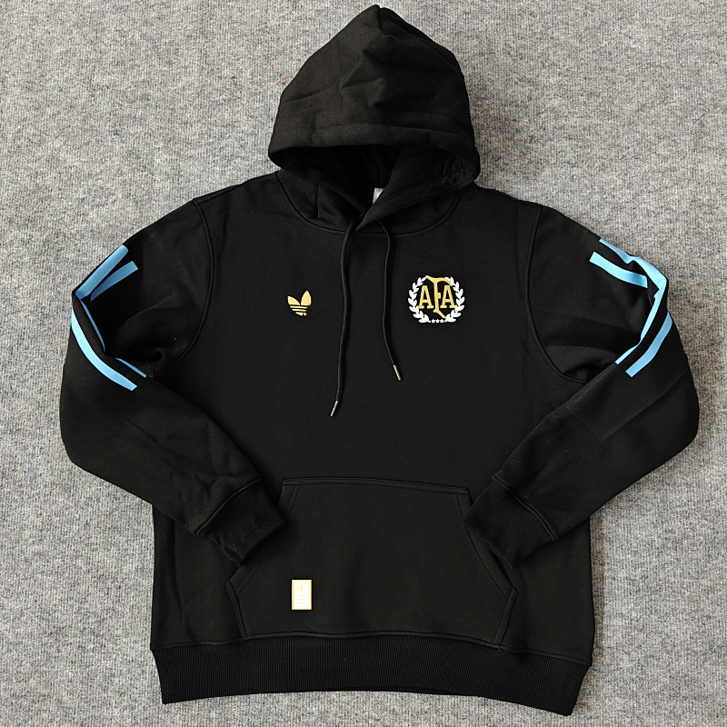 Argentina 50th Anniversary fleece-lined Sweater Men's Sports Casual Pure Cotton Pullover Thickened Coat Hooded Autumn and Winter Top