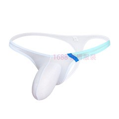 Product Name: Ice Silk Low-rise Men's Tanga Underwear with Color-blocked Sexy Sheer Q001