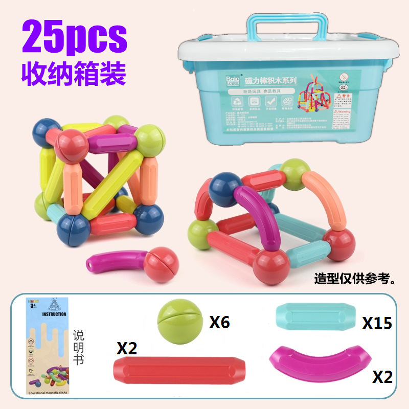 Juguete Magnético Infantil Tipo Varillas, Método Montessori para Educación Temprana y Creatividad - Juego de Construcción