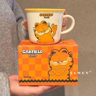 Garfield Ceramic Mug Couple Water Cup Girl Birthday Gift New Cup Home Drinking Water Milk Coffee Cup