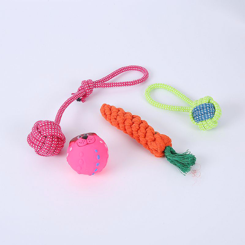 Los fabricantes suministran combinación de juguetes para mascotas, juego de 10 piezas, juguetes para mascotas tpr, juguetes molares de cuerda para perros Corgi