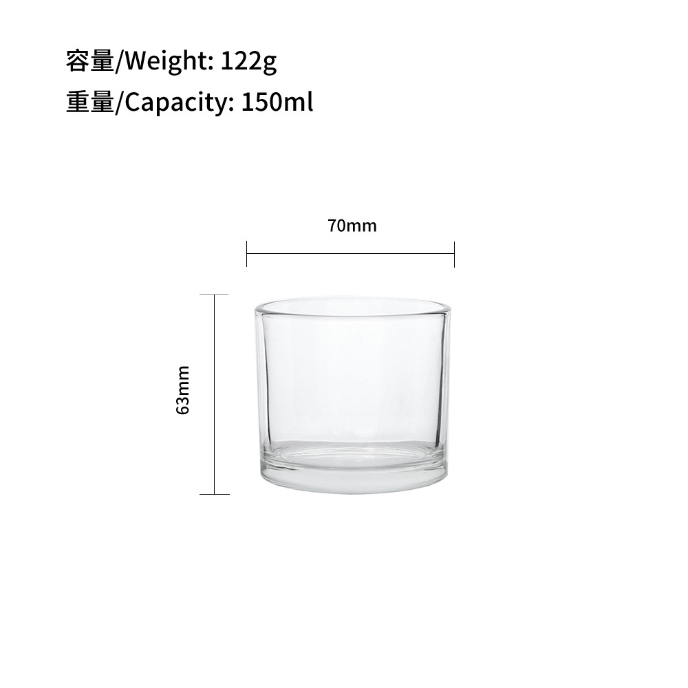 Hot sale Amazon de alta calidad vidrio transparente vela taza taza de frasco de frasco de frasco de frasco 80 90