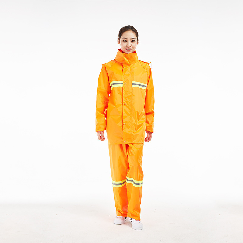 Reflective Split-Type Sanitation Raincoat Outdoor Workwear Road Maintenance Raincoat Set Cleaner's Rainproof Wholesale Waterproof Suit Reflective Split-Type Sanitation Raincoat Outdoor Workwear Road Maintenance Raincoat Set Cleaner's Rainproof Wholesale Waterproof Suit