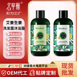 韩纪艾草生姜洗发露清爽蓬松柔顺洗发水保湿滋润沐浴露洗护品批发