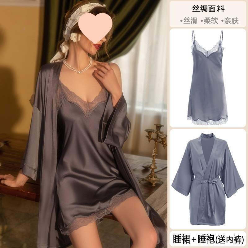 桑蚕丝睡衣女纯欲风睡裙2025新款春夏季带胸垫薄款吊带真丝家居服|undefined