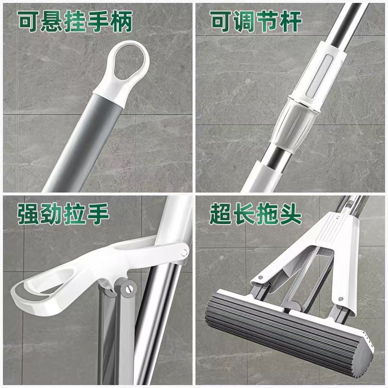 2023 nuevo absorbente limpio plegable grande de plástico de algodón fregona de esponja de Hogar libre de lavado a mano al por mayor