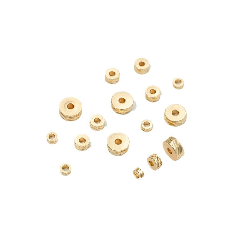 強力な色保持 14 K ゴールドフィルドファセットフラワーフラットスペーサー DIY ビーズスペーサーブレスレットネックレスジュエリー素材|undefined