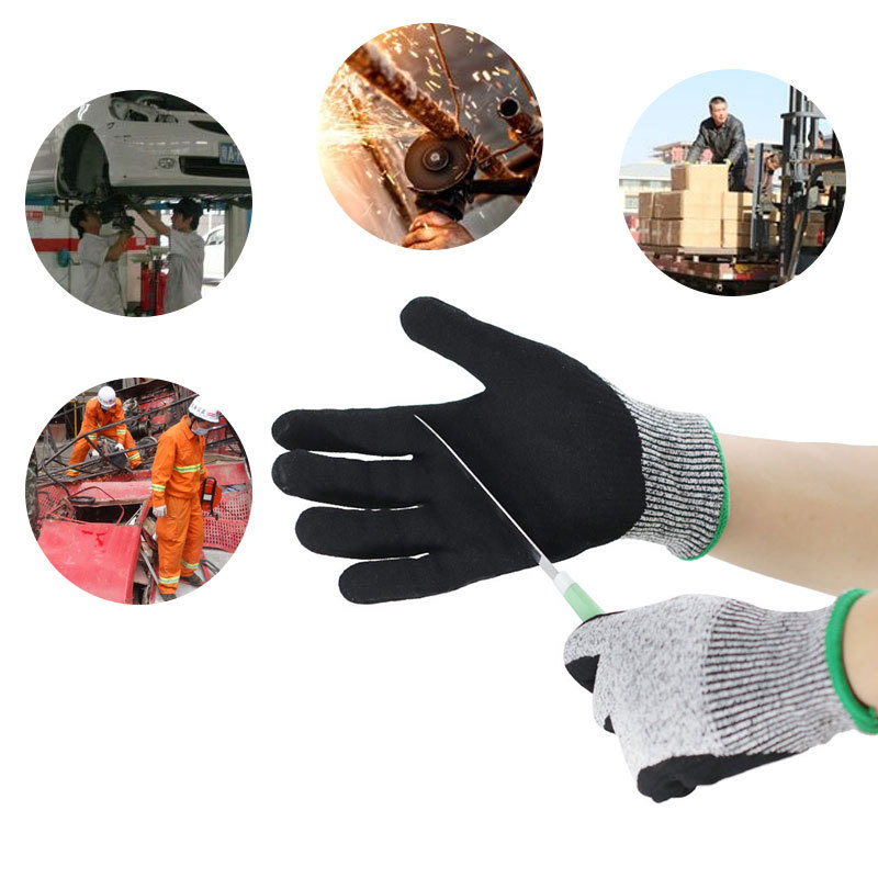 防割五级耐磨丁腈磨砂防穿刺园艺屠宰钓鱼防切割防护劳保安全手套