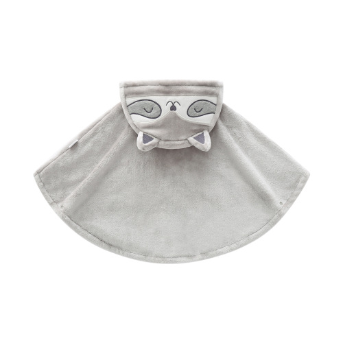 Children's Clothing 24 Fall/Winter New Cape Baby Cute Beige Cat Plush Warm Hooded Coat Outwear for Infants and Toddlers