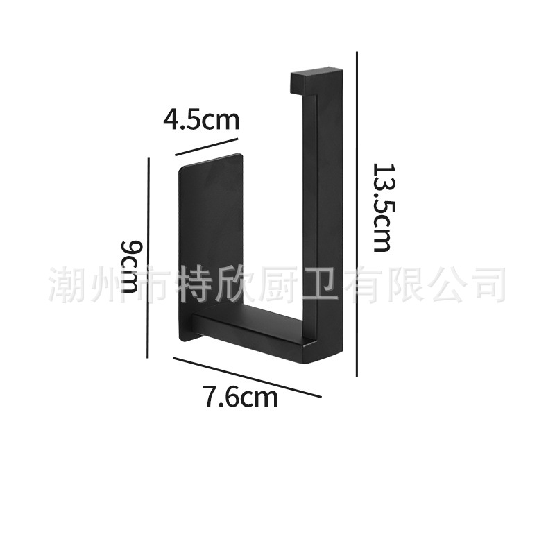 Caja de pañuelos de cocina titular de rollo negro inodoro de acero inoxidable titular de pañuelos ponche-Libre Rollo de papel higiénico rack de almacenamiento transfronterizo