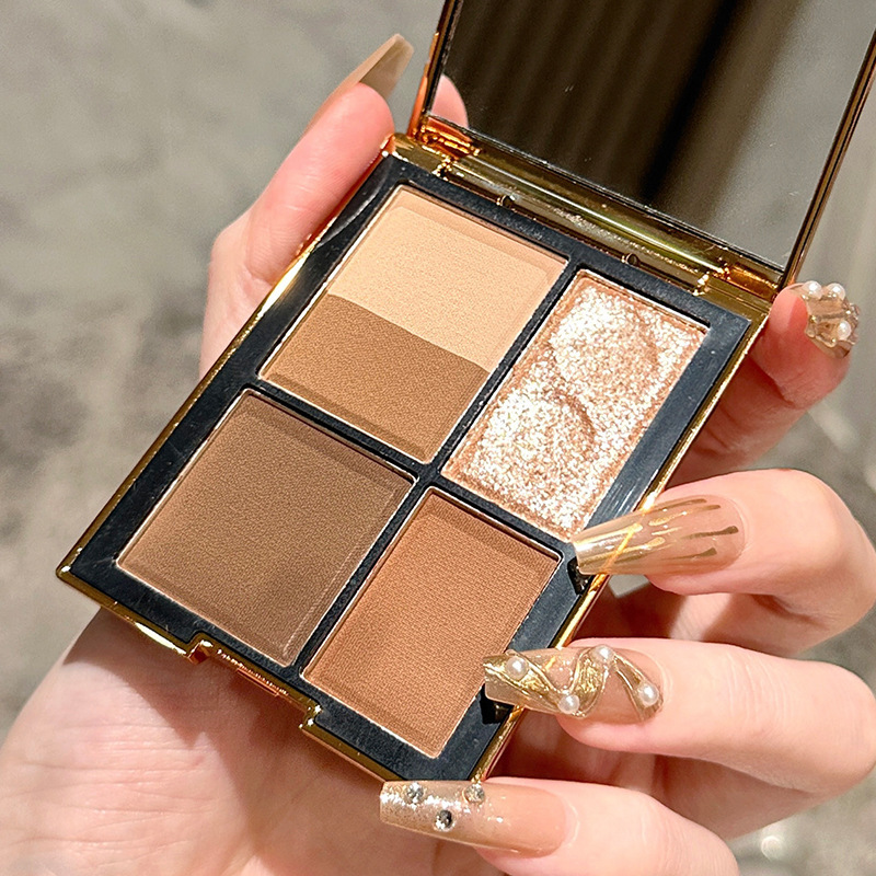 Tarjeta de color mágico Sombra de ojos de cinco colores, perlado mate, delicado, claro y transparente, sin polvo volador, sombra de ojos de color tierra al por mayor