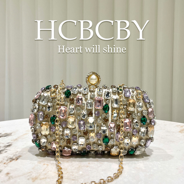 Golden fashionable elegant small clutch bag