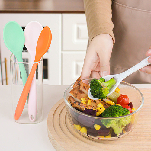 Yangjiang Silicone Kitchen Utensils Silicone Spatula Spoon Household Serving Spoon More Children Small Size Spoons Modern Minimalist Kitchen Utensils