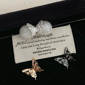 14k gold-plated color-retaining micro-inlaid zircon hollow butterfly spacer beads for DIY handmade beaded bracelets, necklaces, and jewelry accessories
