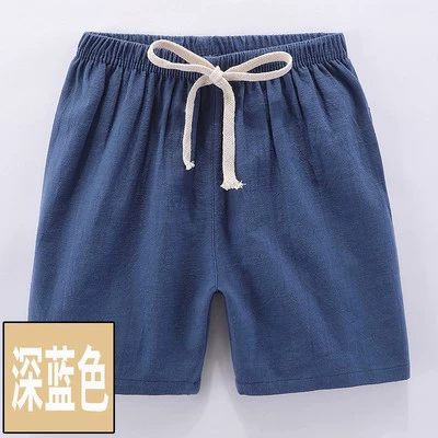 Children's Thin Cotton-Linen Shorts, Boys Beach Trousers, Lightweight Summer (100–150 cm)