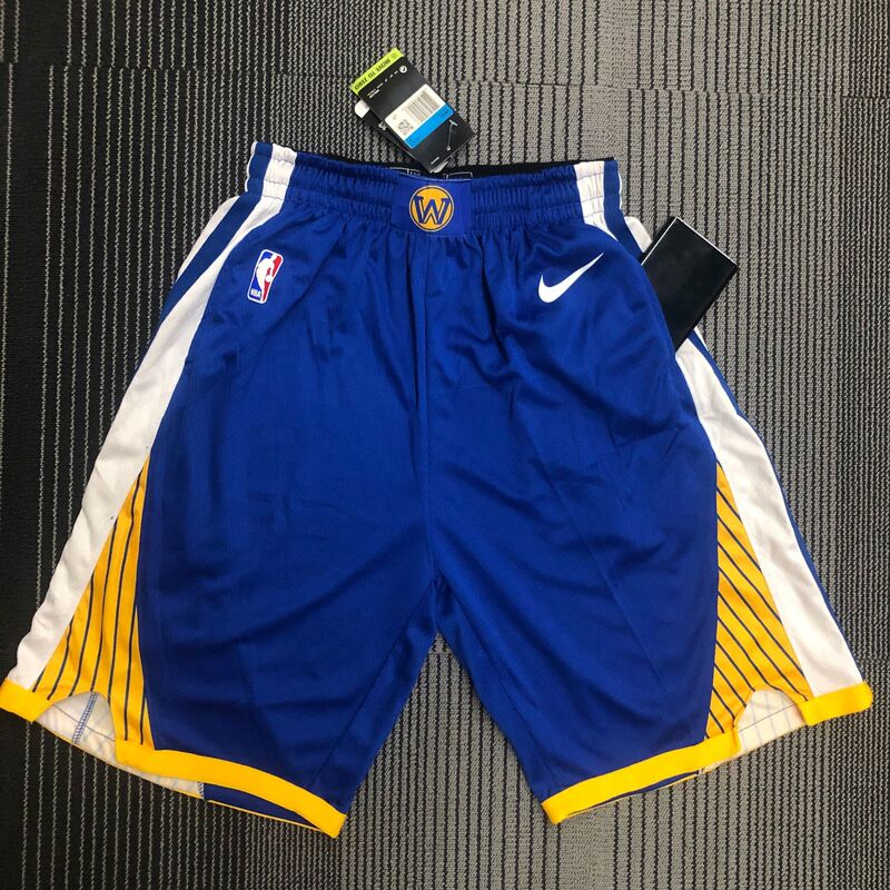 Warriors Regular White and Blue Breathable Quick-Drying Basketball Shorts Casual Sports Five-Point Shorts Men's Shorts