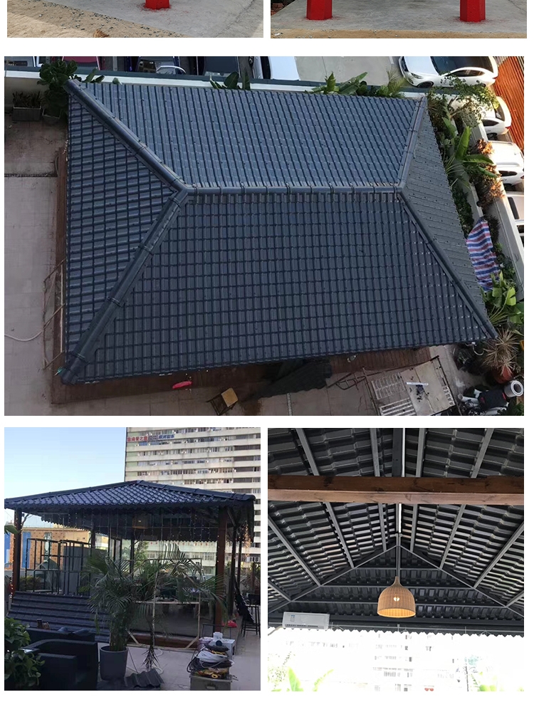 ✄合成树脂瓦片屋顶建筑用厂家直销仿古琉璃瓦塑料彩钢瓦屋面瓦加