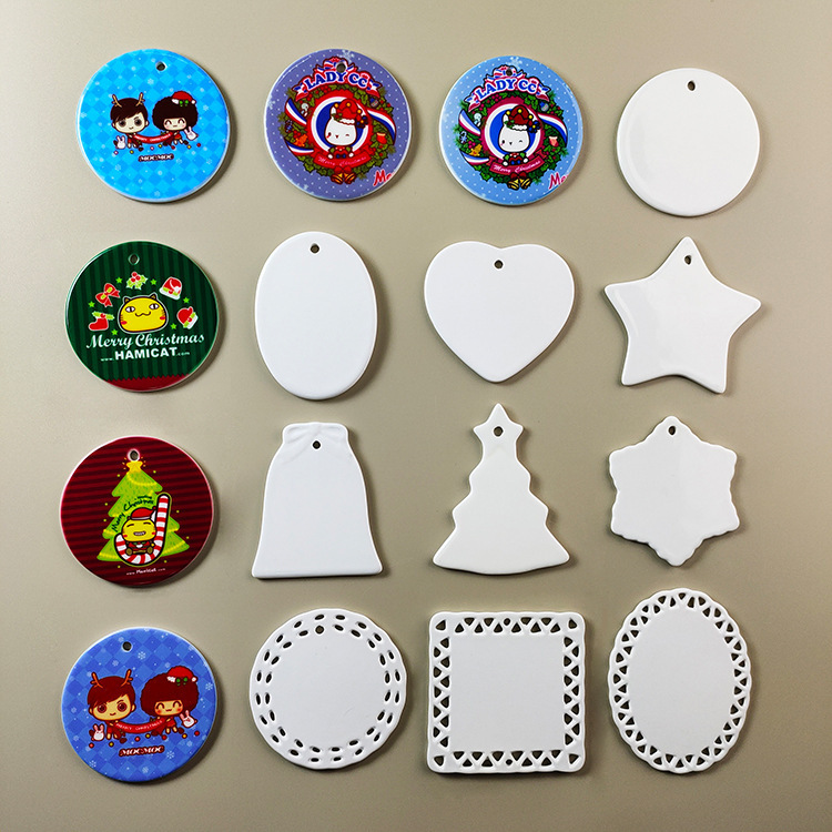 3inch ラウンド型クリスマスセラミックペンダント 熱転写セラミッククリスマスペンダント 昇華プリントクリスマスセラミックペンダント|undefined