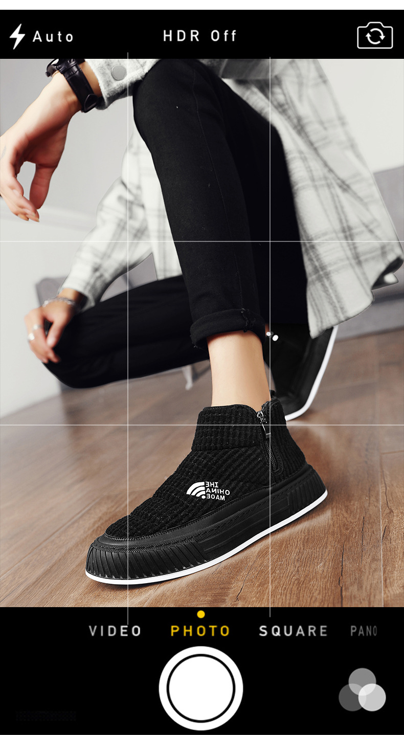 2024 New Corduroy Cotton Shoes for Men's Trendy and Leisure, Zhongbang Skateboarding Shoes, Korean Edition, Fashionable,_voghion.com