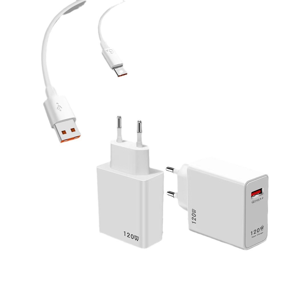 120W cargador Super carga rápida traje QC5.0 cabeza de europea y americana Británica Estándar totalmente compatible para Huawei xiaomi