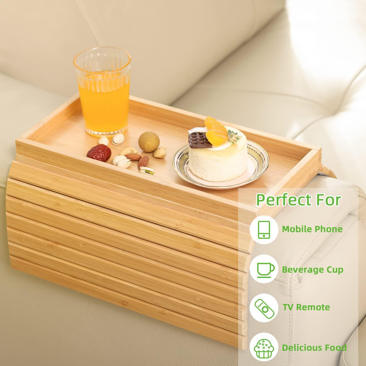 Sofá de madera sólida reposabrazos bandeja casa sala de estar cocina café perezoso con ranura lateral sofá reposabrazos bandeja image 3