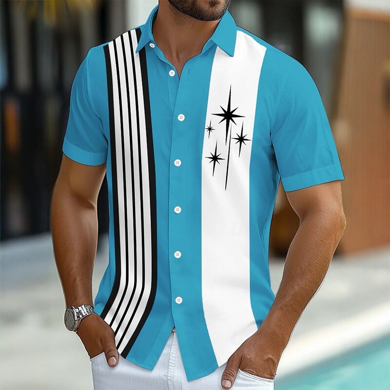 Western Cowboy Print Short-Sleeve Shirt, American Country Retro Shirt, Cross-Border Plus-Size Men's Clothing Western Cowboy Print Short-Sleeve Shirt, American Country Retro Shirt, Cross-Border Plus-Size Men's Clothing