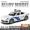 Warrior, police car, metal realistic car model, toy with light music, scale 1:32, porsche