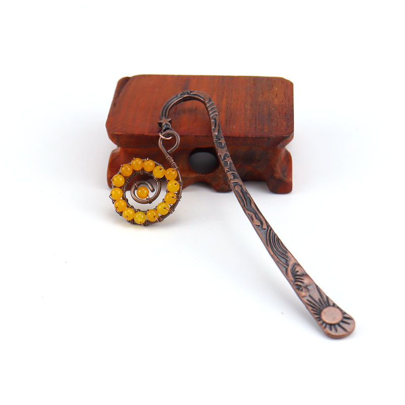 Retro personalizado nuevo hecho a mano con cuentas de colores Concha vida árbol marcador colorido cristal en forma de concha marcador BM05