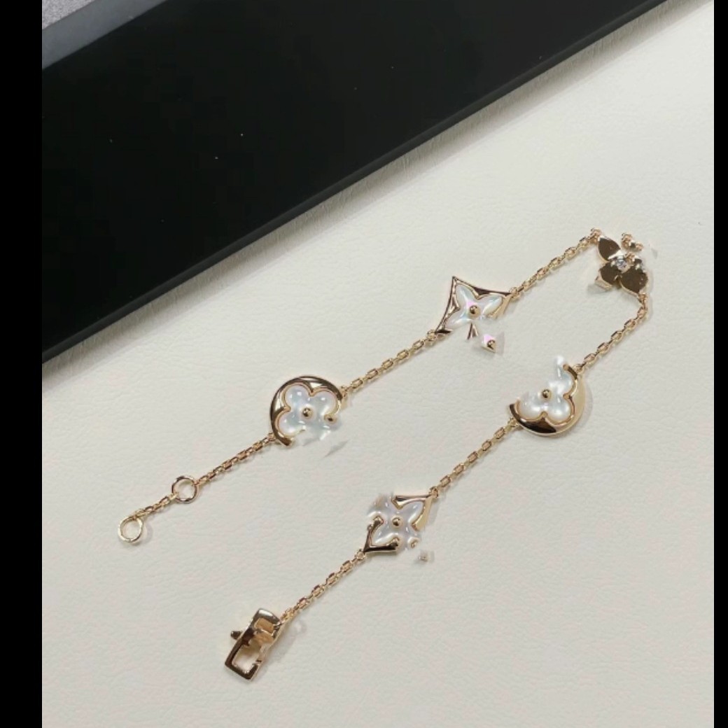 팔찌 [다섯꽃 흰자개] 로즈골드