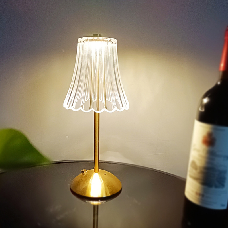 꽃 크리스탈 테이블 램프