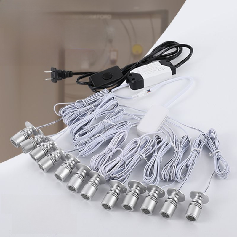 1W Mini Surface-Mounted Recessed LED Jewelry Display Cabinet Kitchen Cabinet Display Light 1-to-N Series Grid Light Fingertip Light