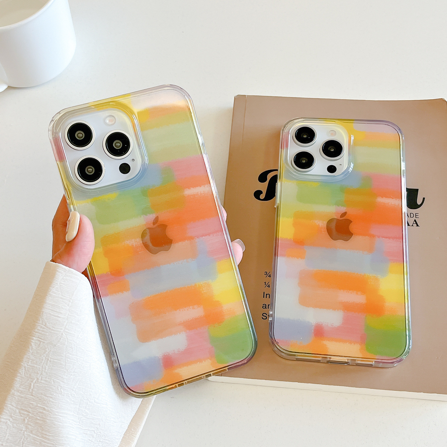 Bloque de color de mancha de dopamina para Apple 16ProMax funda para teléfono móvil 15Pro personalidad 14/13 nuevo 15PM