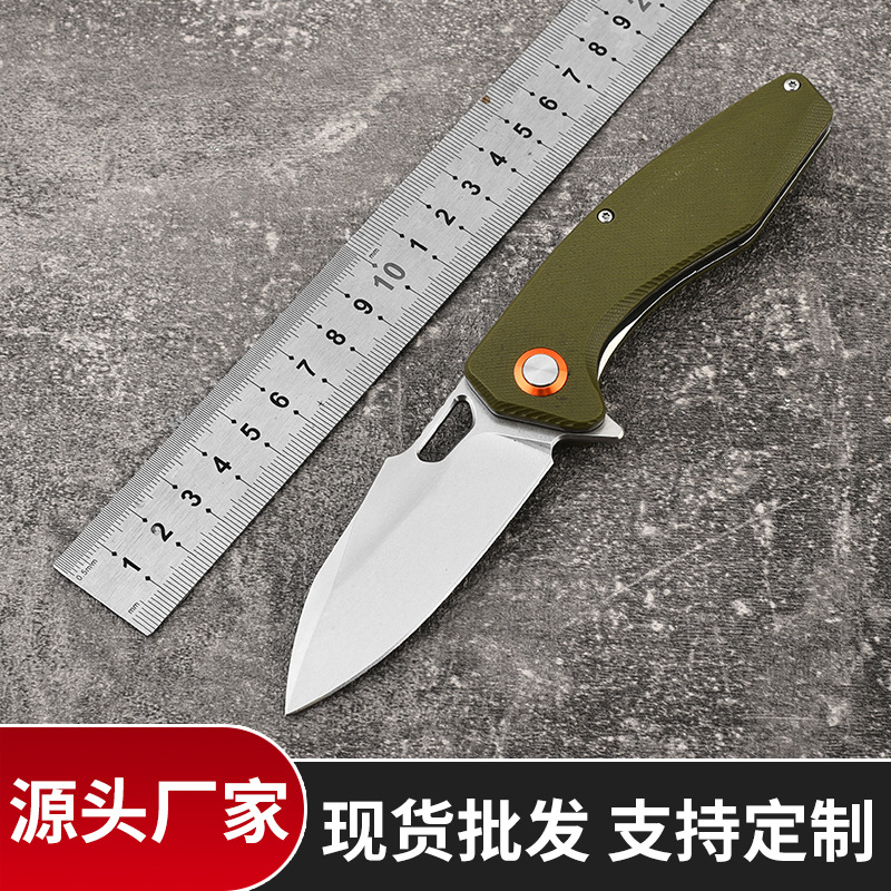 G10户外折叠刀J909野外求生D2钢高硬度野营水果刀多功能随身小刀