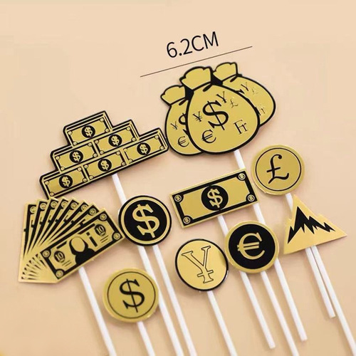 Father's Day birthday plug-in daddy dollar handsome cake decoration flag dad male god plug-in card baking dress