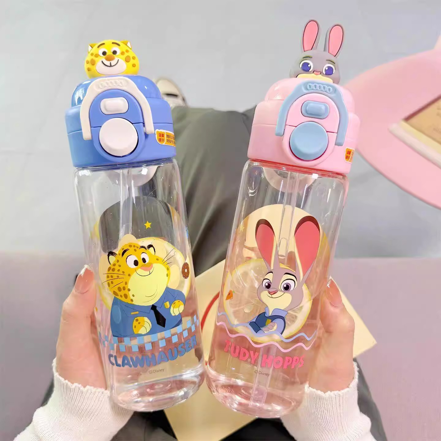 Animal loco taza de agua para niños doble bebida paja para estudiantes para ir a la escuela hervidor de agua especial de alto valor facial taza deportiva conveniente
