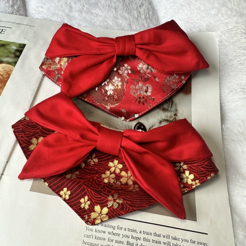 Домашние животные Новый год красный праздничный кошачий шарф ошейник кошка Тедди Би собака рот полотенце треугольное полотенце