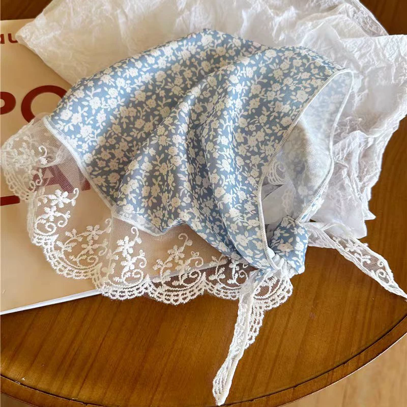 Милая кружевная шаль/шарф? Wait: original: "Cute lace scarf, retro headband, french style, floral print" We should translate: "Милый кружевной шарф, ретро ободок для головы, французский стиль, цветочный принт"
