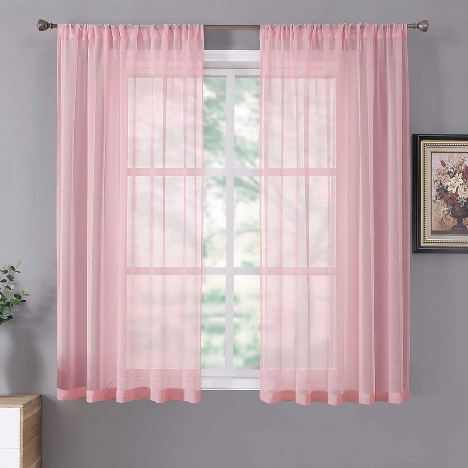 Meikeduo cross-border color sólido todo Duoli hilo de ventana semi-sombreado cortina terminada Amazon SHEIN spot