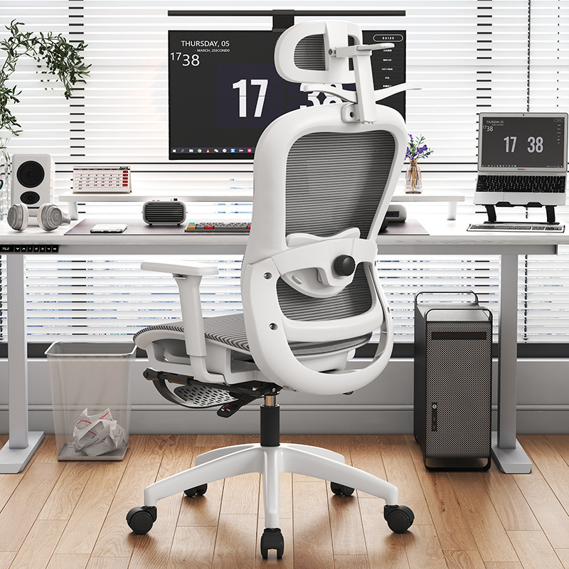 silla ergonómica silla de computadora silla de oficina en el hogar se puede acostar y relajarse cojín hueco 3D reposabrazos 3D reposacabezas 4D cintura