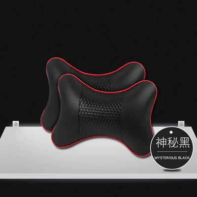 Headrest, car pillow bone headrest car - a-pair-of-bamboo-headrests-black
