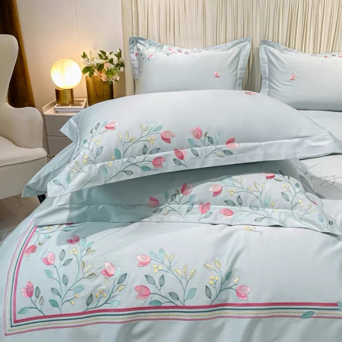 断码捡漏公主风140支贡缎长绒棉四件套纯棉全棉床单床上用品